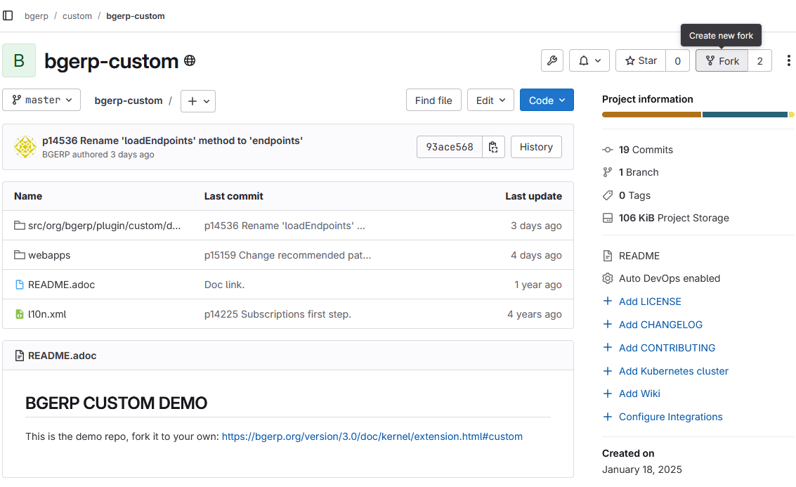 git fork create