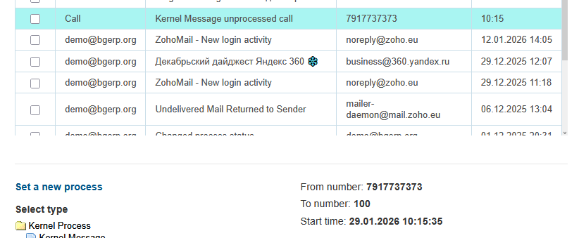 message process call