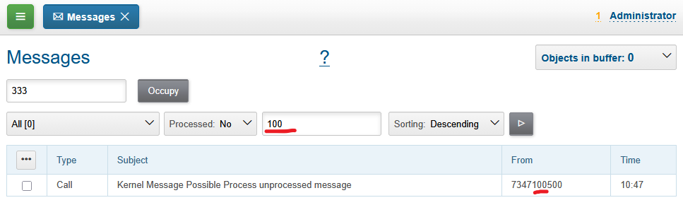 15209 from filter unprocessed messages