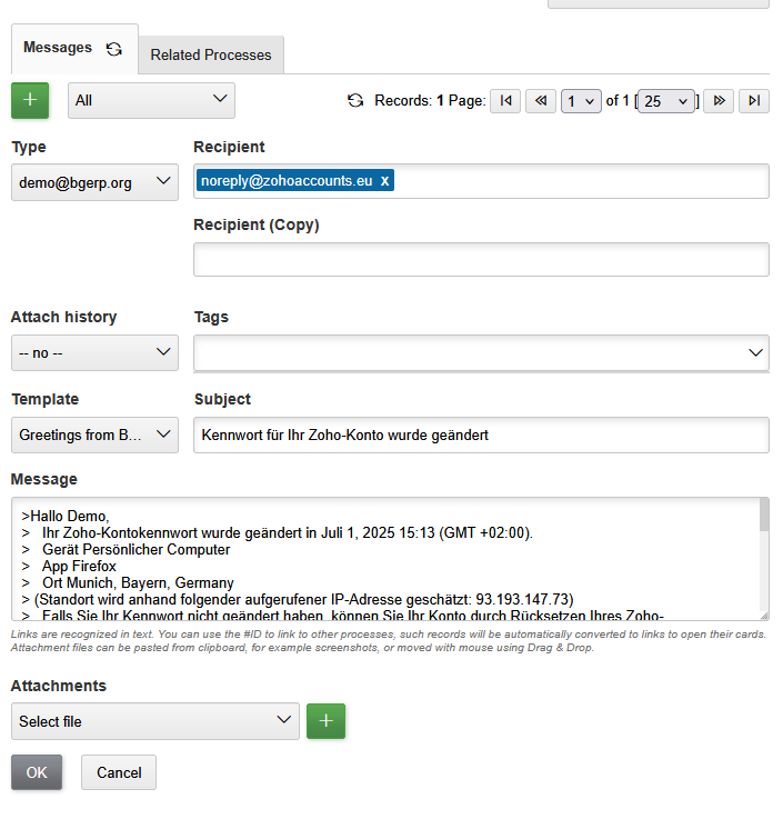 process message reply