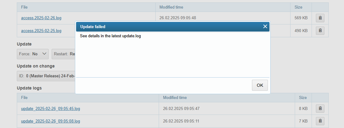 15070 failed update message