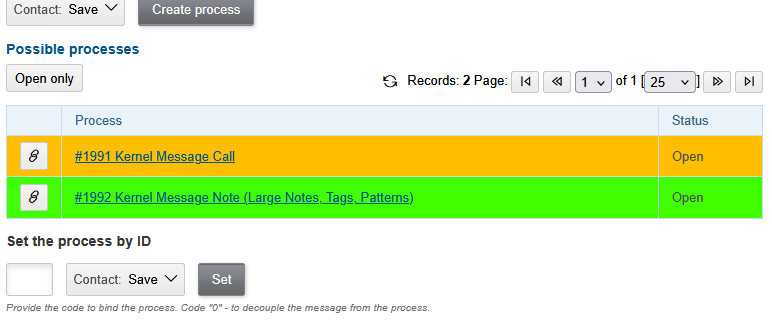 message process existing