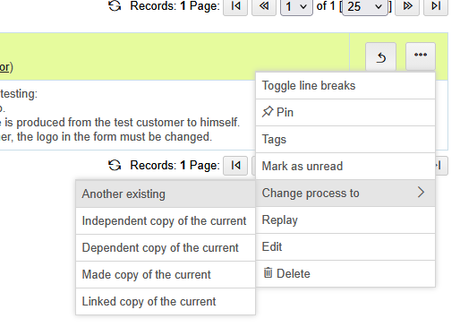 process message change process