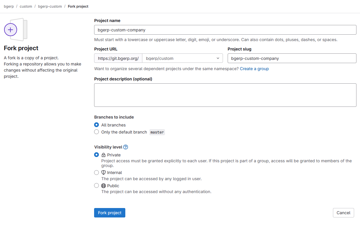 git fork create options