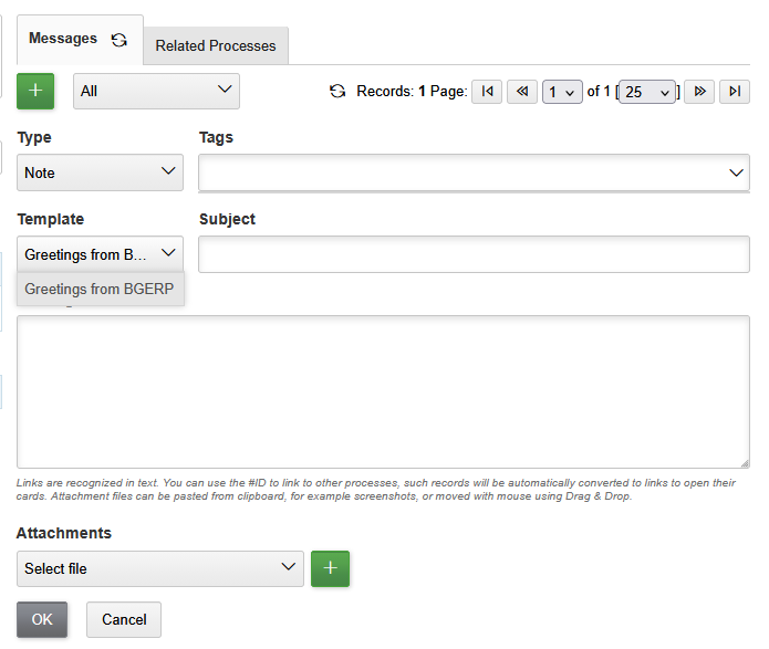 process message create